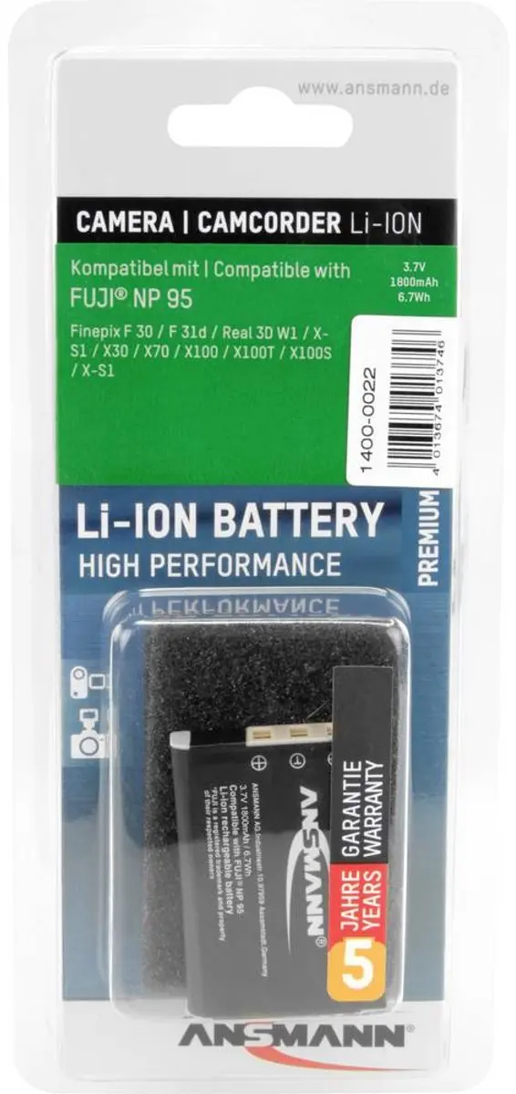 Ansmann A-Fuj NP 95 Accu - 1700mAh