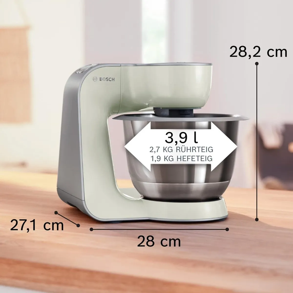 Bosch MUM58W20 Keukenmachine 1000W - 3,9L - 7 Snelheden - Zilver/Wit