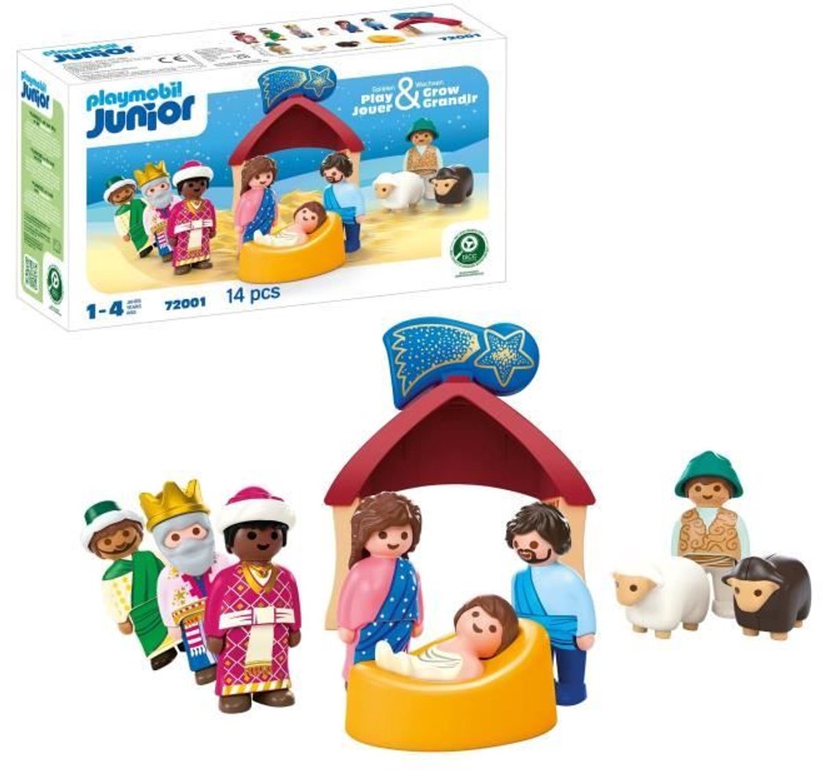 Playmobil Junior 72001 Kerststal, Playmobil Junior, 14 onderdelen, vanaf 12 maanden