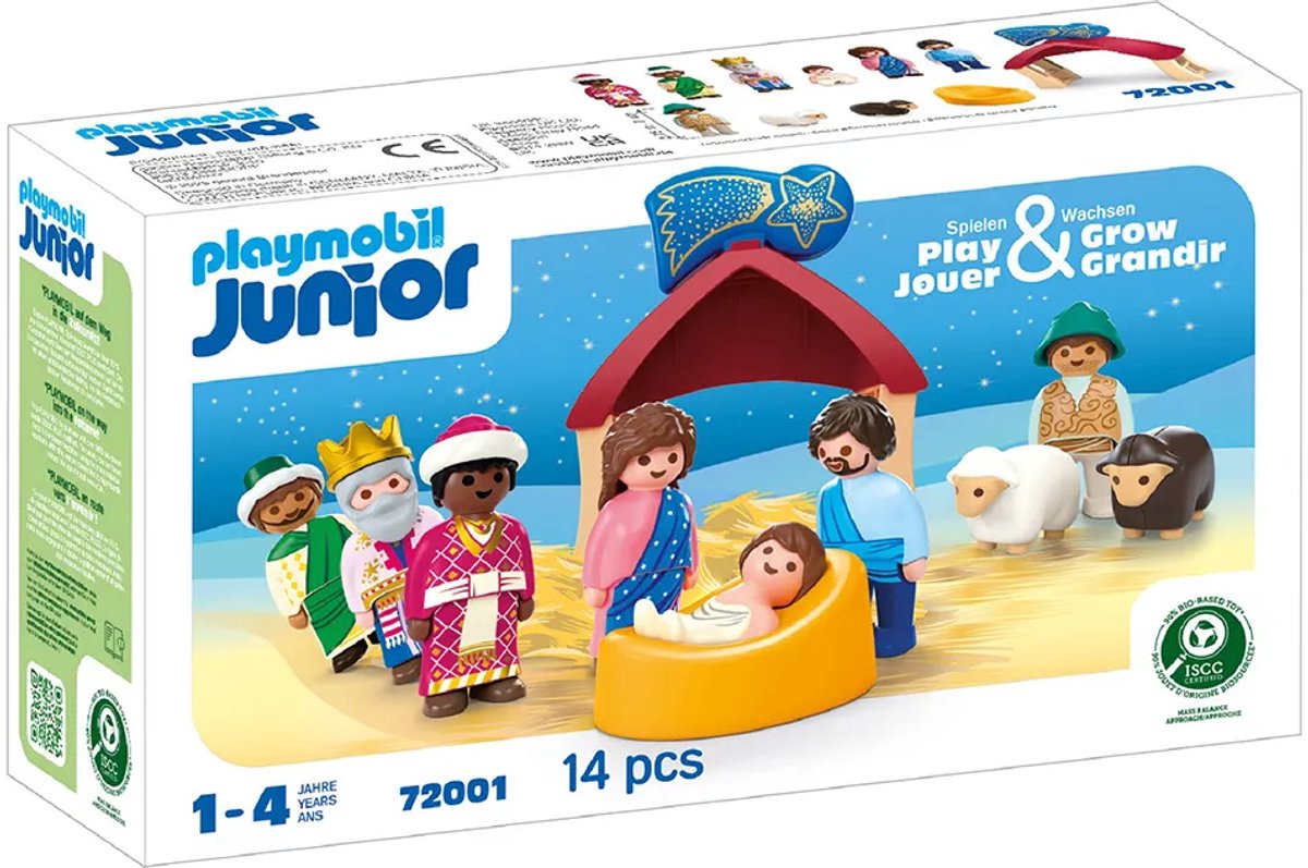 Playmobil Junior 72001 Kerststal, Playmobil Junior, 14 onderdelen, vanaf 12 maanden