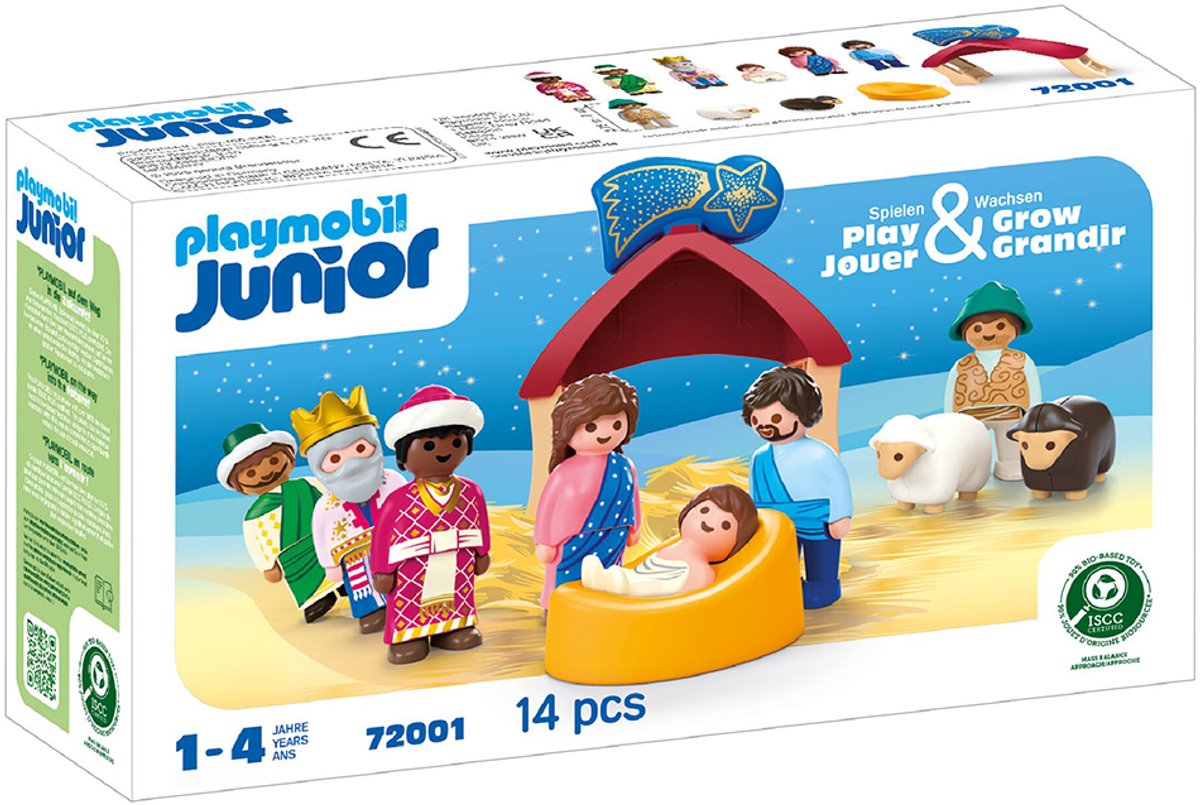 Playmobil Junior 72001 Kerststal, Playmobil Junior, 14 onderdelen, vanaf 12 maanden