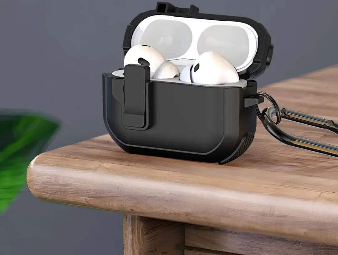 Dux Ducis PECP Hoesje AirPods 4 - Aluminum Haak - Zwart