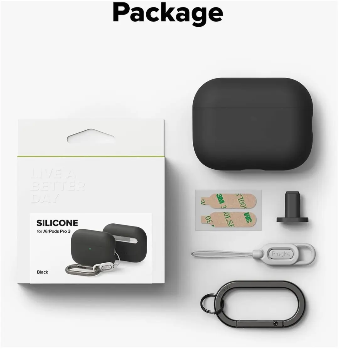 Ringke Silicone Hoesje Apple AirPods Pro 3 - Zwart