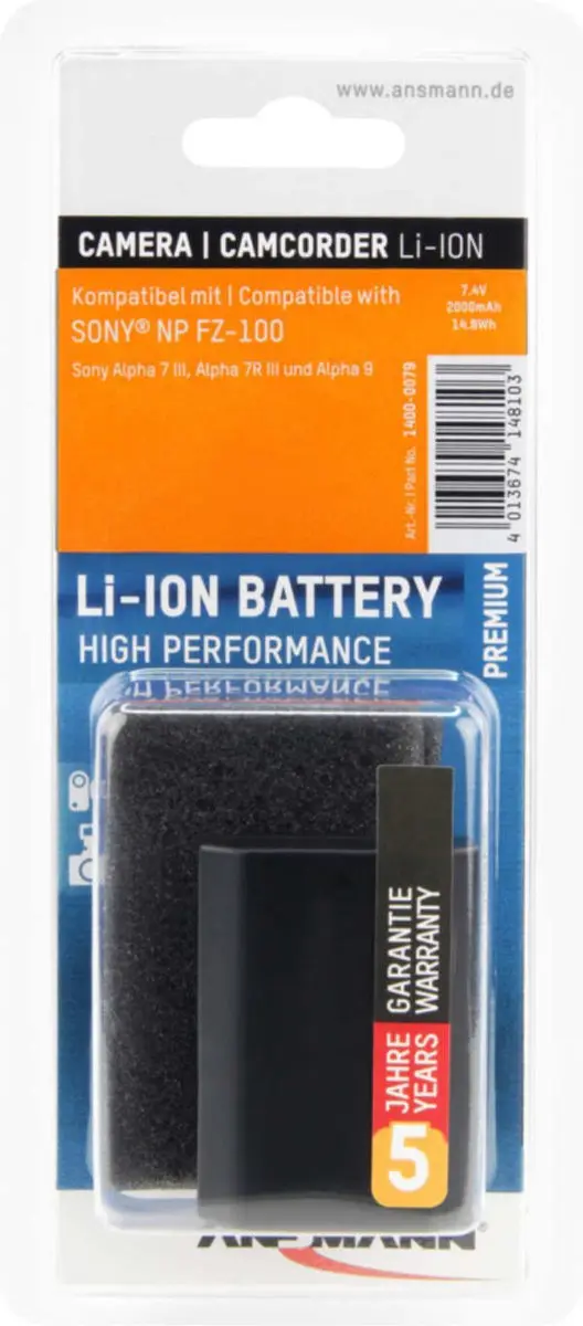 Ansmann 1400-0079 LiPo Accu 2000mAh - Compactcamera