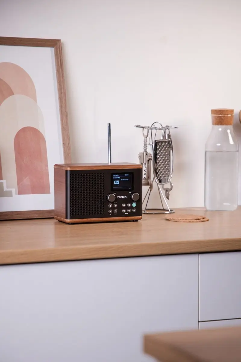 Pure Classic H4 Draagbare Digitale Radio - 10W - Koffiezwart/Walnoot