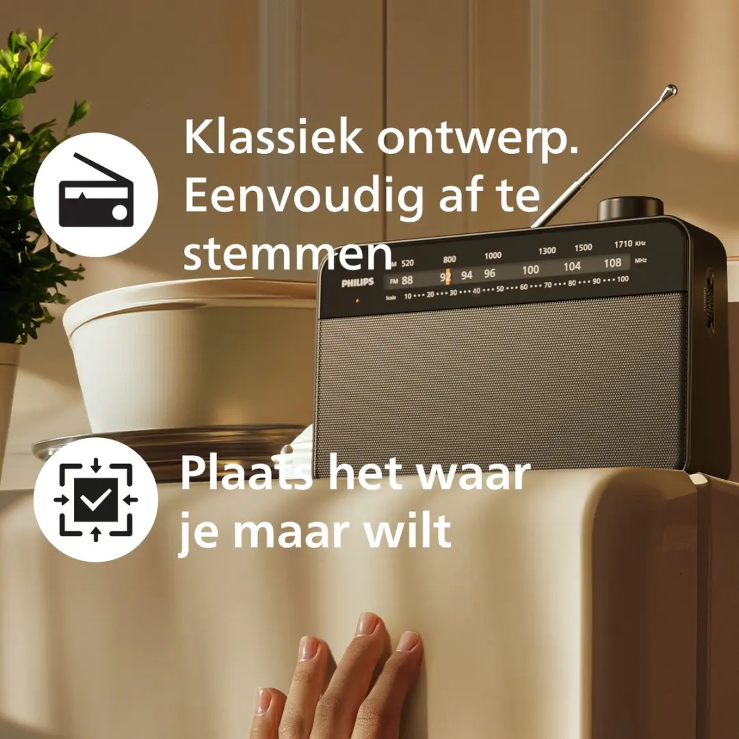 Philips TAR2509 Draagbare Radio - 4W - Zwart