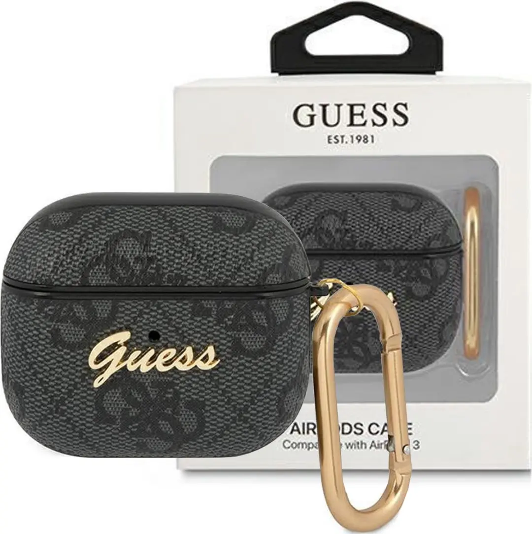 Guess AirPods 3 hoesje - 4G Script - Grijs