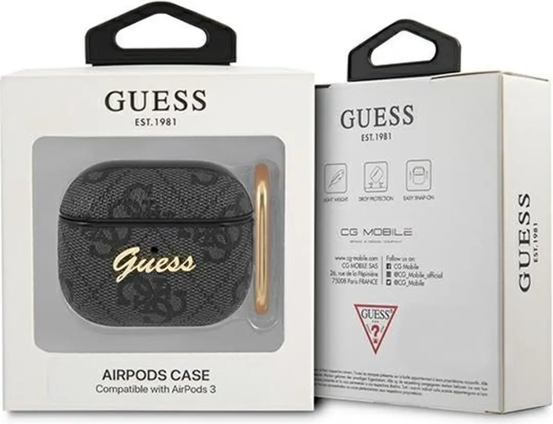 Guess AirPods 3 hoesje - 4G Script - Grijs