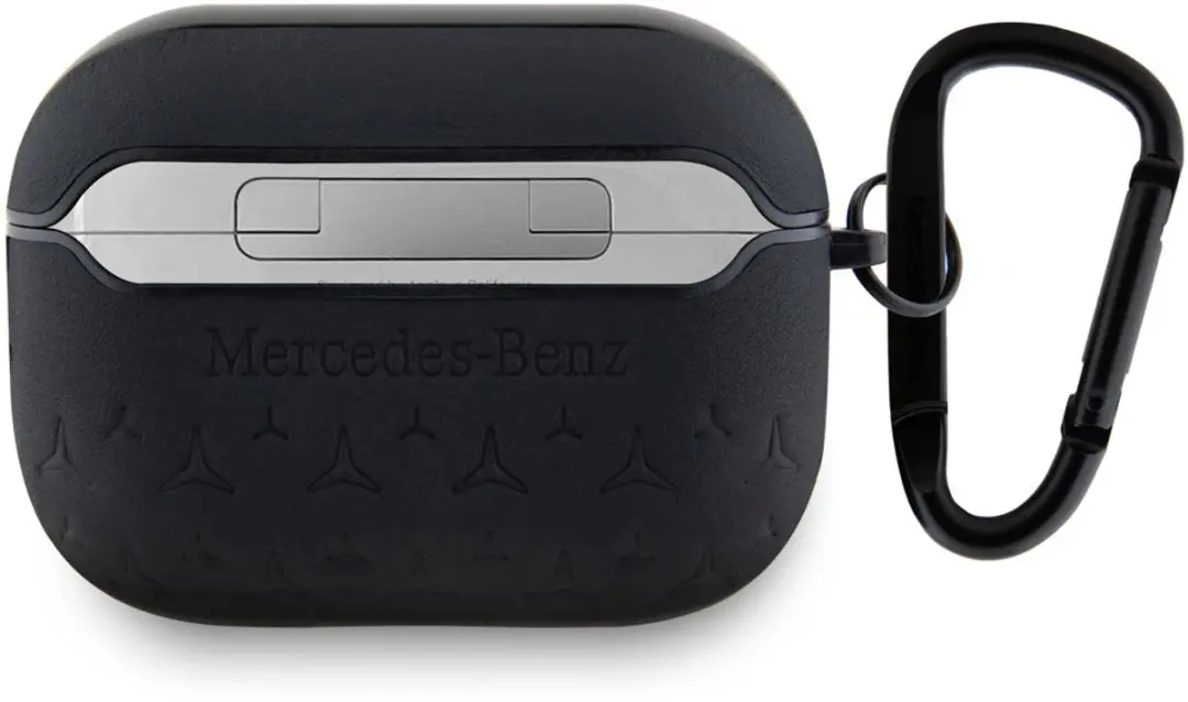 Mercedes-Benz AirPods Pro 2 Hoes - Leder - Sterrenpatroon - Zwart