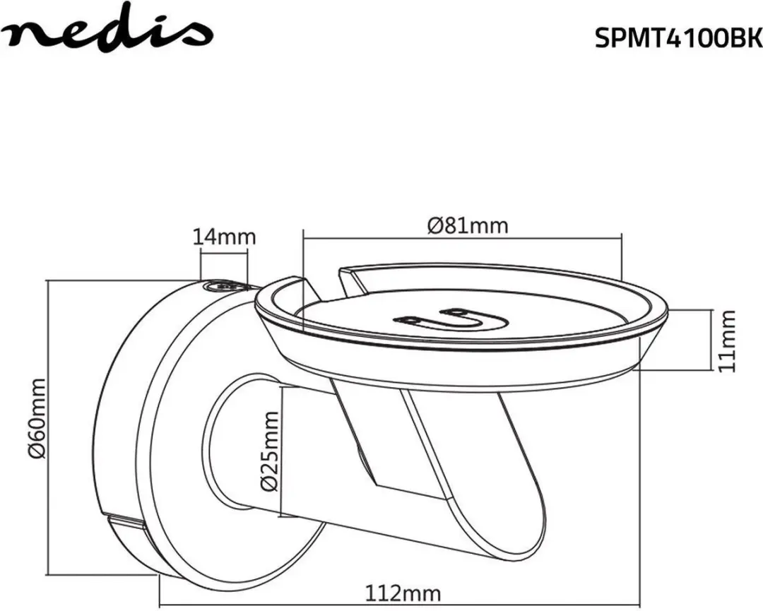 Nedis SPMT4100BK Speakerbeugel - Google Home - Wand - Metaal - Zwart