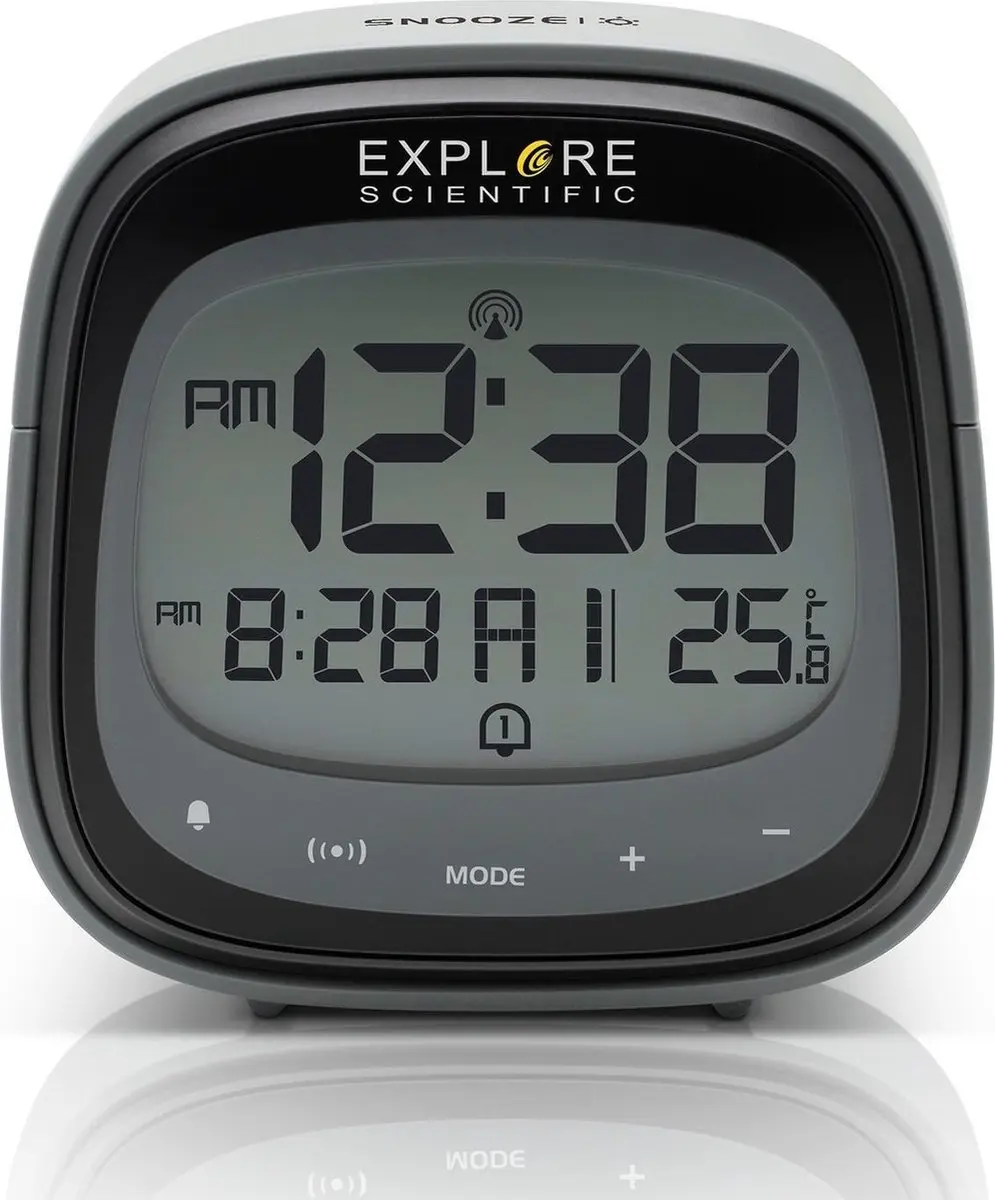 Bresser EXPLORE SCIENTIFIC RDC3006CM3LC2 Radiowekker - Temperatuur - Grijs/Zwart