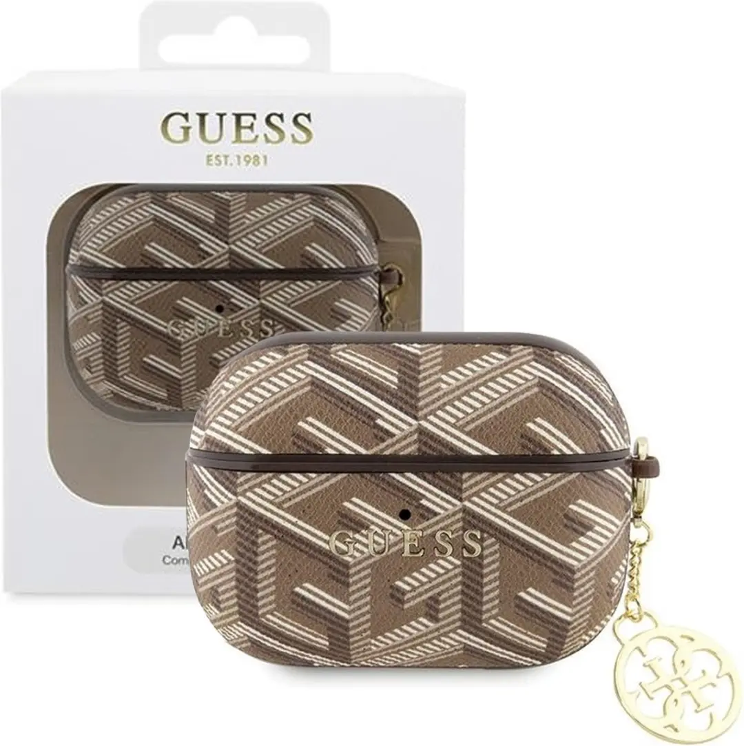 Guess Charm G-Cube Case voor Apple Airpods Pro - Bruin