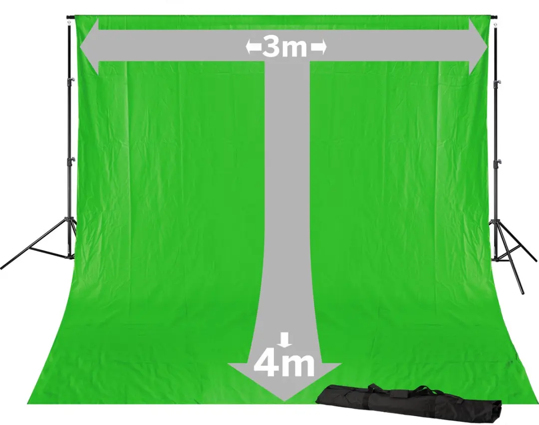 Bresser BR-D23 Achtergrondsysteem - Chromakey Groen 3x4m