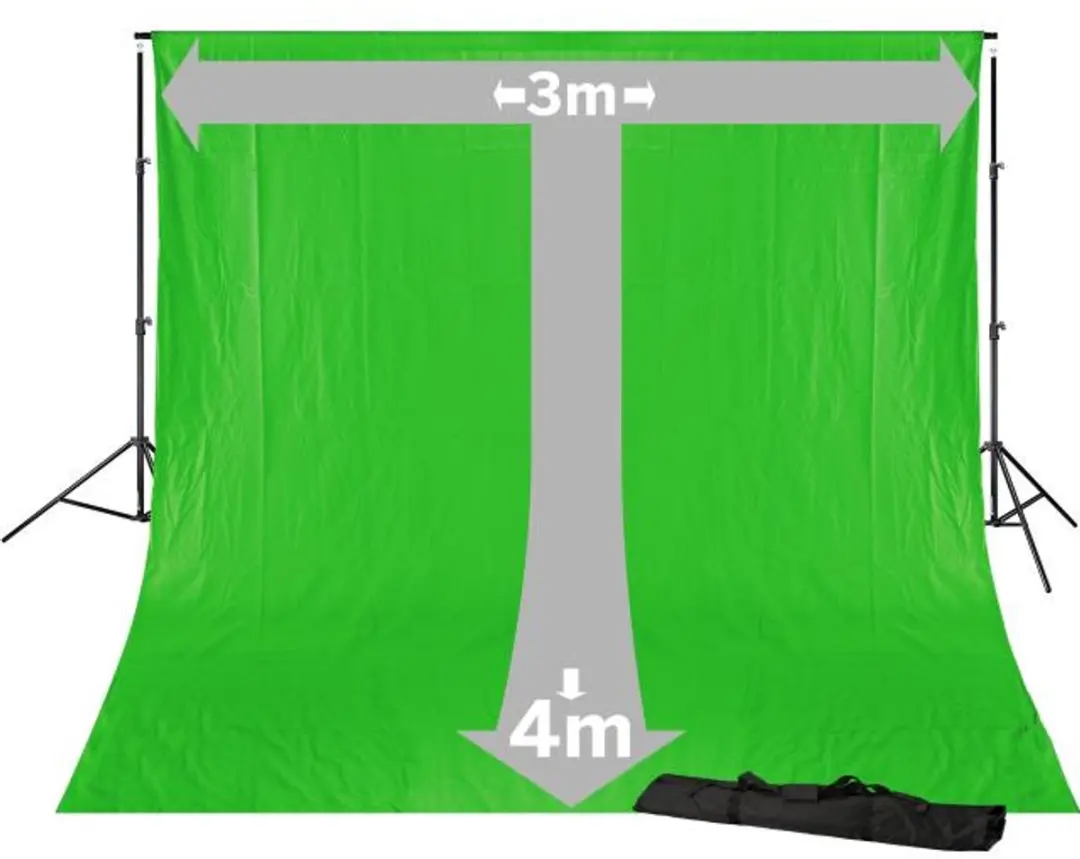 Bresser BR-D23 Achtergrondsysteem - Chromakey Groen 3x4m