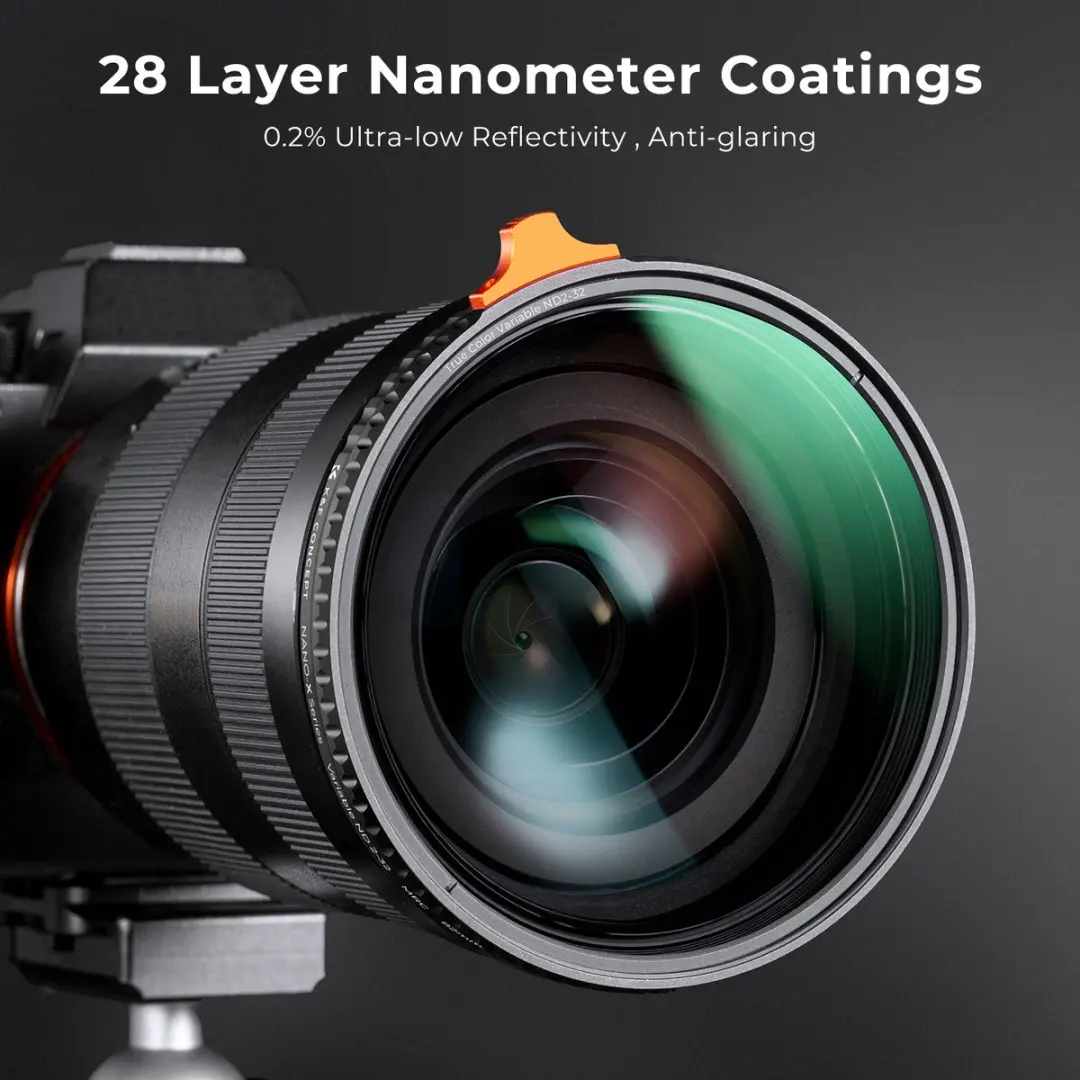 K&F Concept 77mm Variabele ND2-32 Grijsfilter - Nano-X True Color