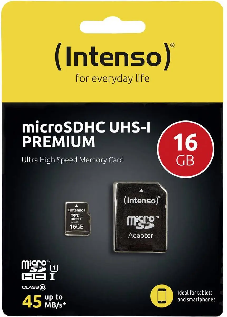 Intenso Micro SDHC 16GB Premium Class 10 UHS-I 3423470