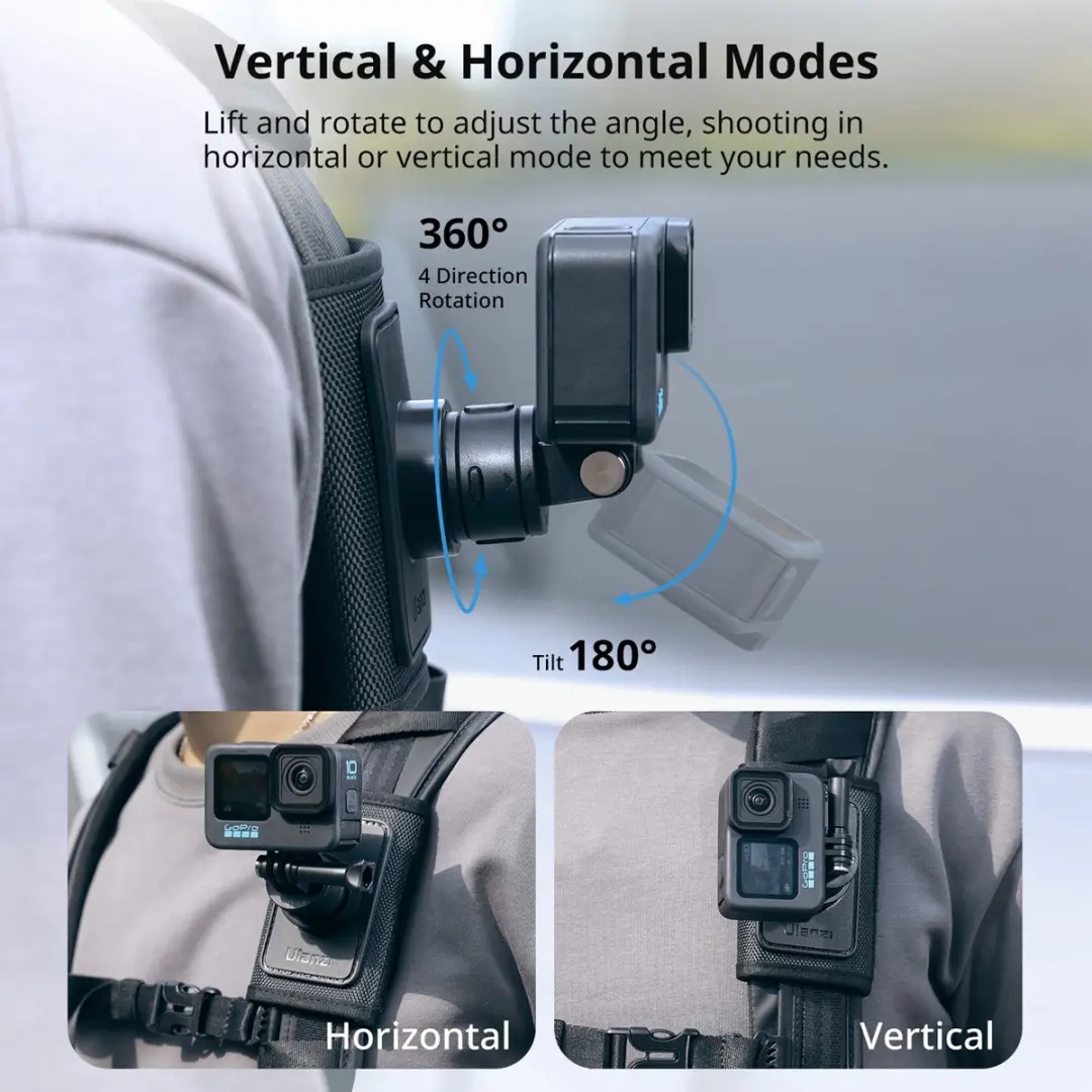 Ulanzi CO62 Go Quick II Backpack Clip Mount - 360° Draaibaar - Zwart