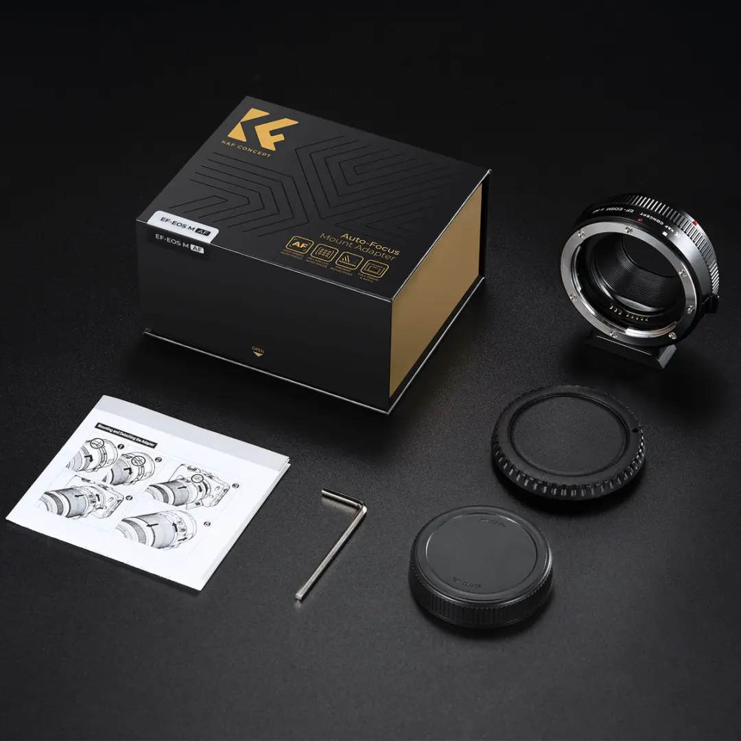 K&F Concept EF-EOS M Autofocuslensadapter - Zwart - afbeelding 5 van 6