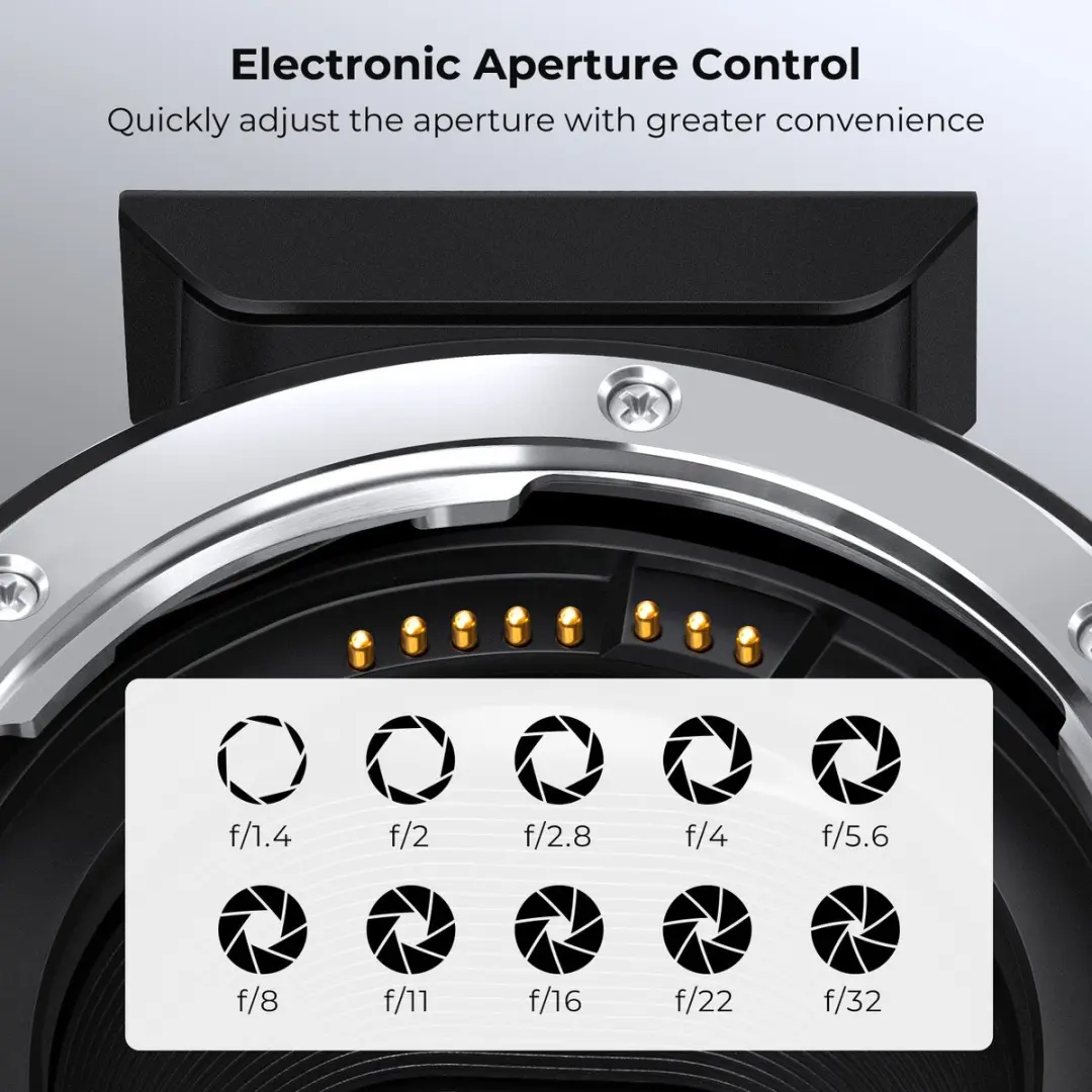 K&F Concept EF-EOS M Autofocuslensadapter - Zwart - afbeelding 2 van 6