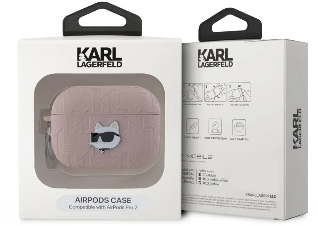 Karl Lagerfeld Monogram Choupette Hoes AirPods Pro 2 - Roze