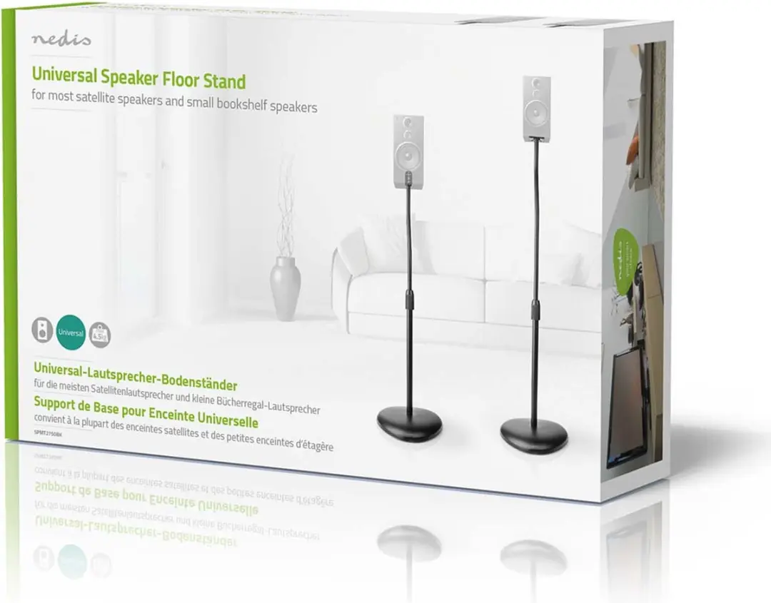 Nedis SPMT2750BK Speakerbeugel - Vloer - 2 Stuks - Zwart - afbeelding 6 van 6