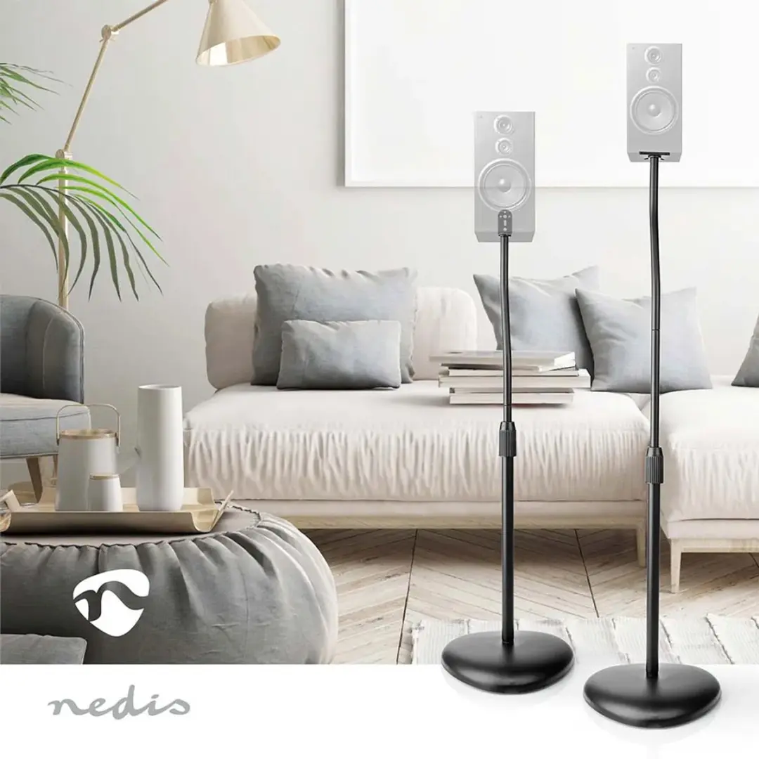 Nedis SPMT2750BK Speakerbeugel - Vloer - 2 Stuks - Zwart