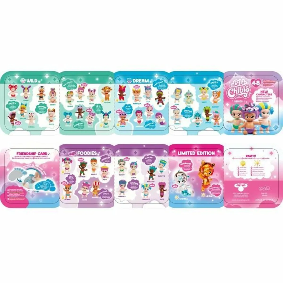 Bandai Namco Bibi Chibis Verzamelbare Minifiguren - Pak van 5 - Multicolor