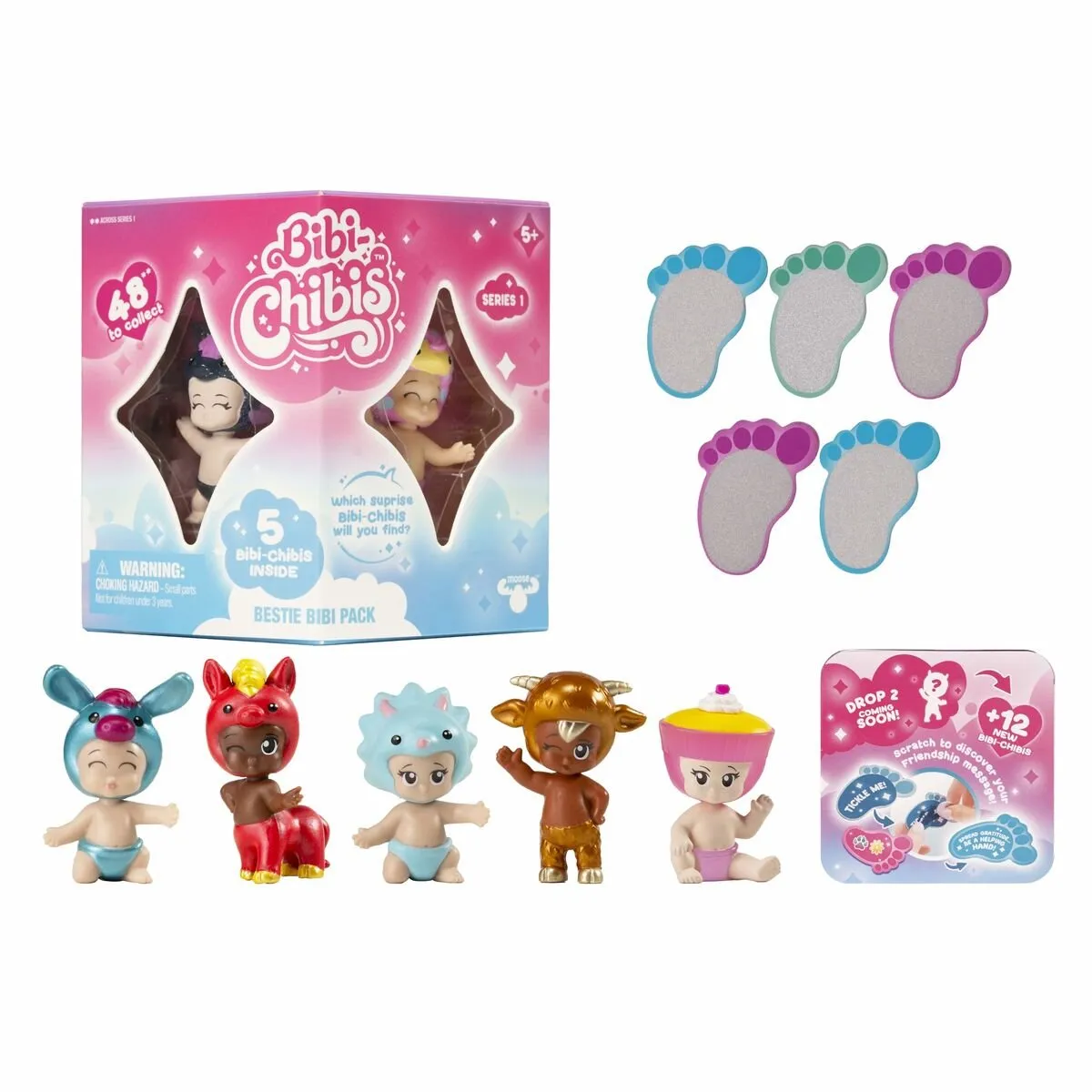 Bandai Namco Bibi Chibis Verzamelbare Minifiguren - Pak van 5 - Multicolor