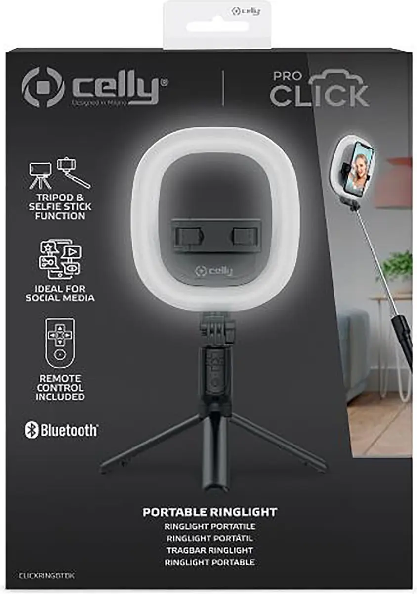 Celly Click Ring Flash Light Bluetooth CLICKRINGBTBK - Zwart