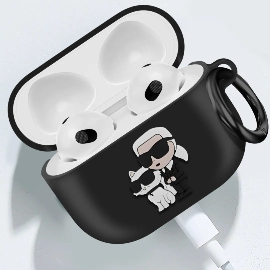 Karl Lagerfeld Hoesje AirPods Pro NFT Siliconen - Zwart