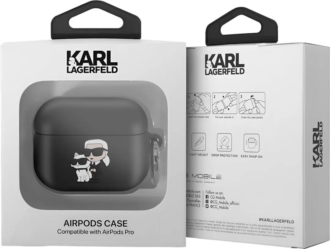Karl Lagerfeld Hoesje AirPods Pro NFT Siliconen - Zwart