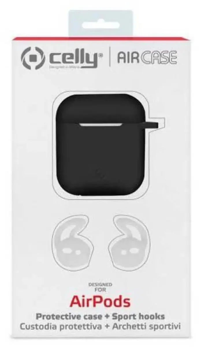 Celly AIRCASEBK Hoesje - Apple AirPods 1/2 Gen - Zwart