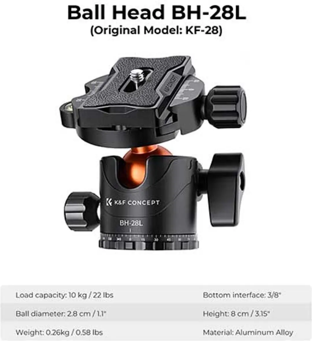 K&F Concept KF09.087V5 Statief - 3 Secties - Zwart Oranje