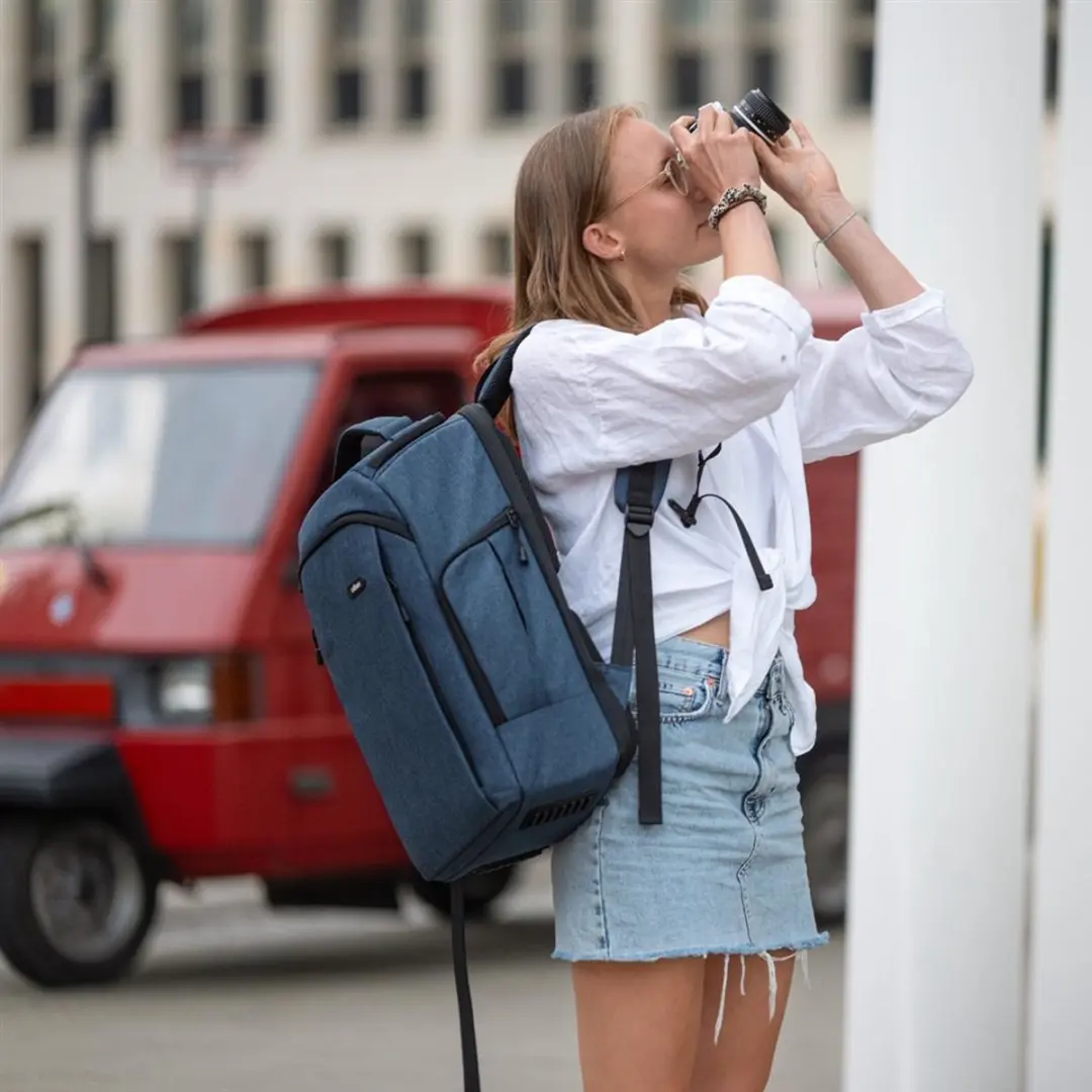 Dörr Photo Backpack Prag Go 464086-B Rugtas - 16 inch - 5 Lenzen - Blauw - afbeelding 6 van 6