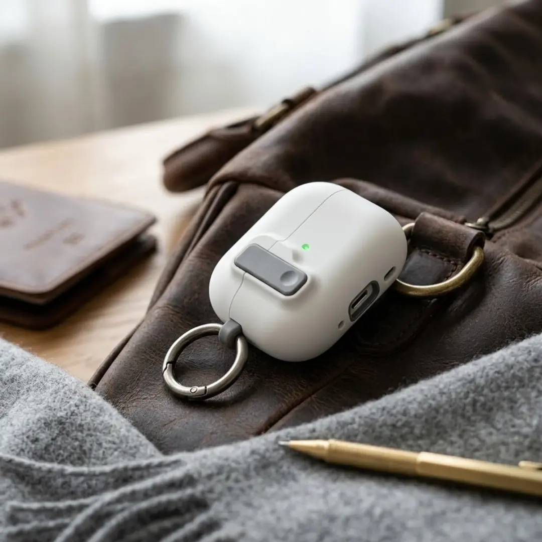 NUVEX Hoes AirPods 4 - Wit - Sleutelring
