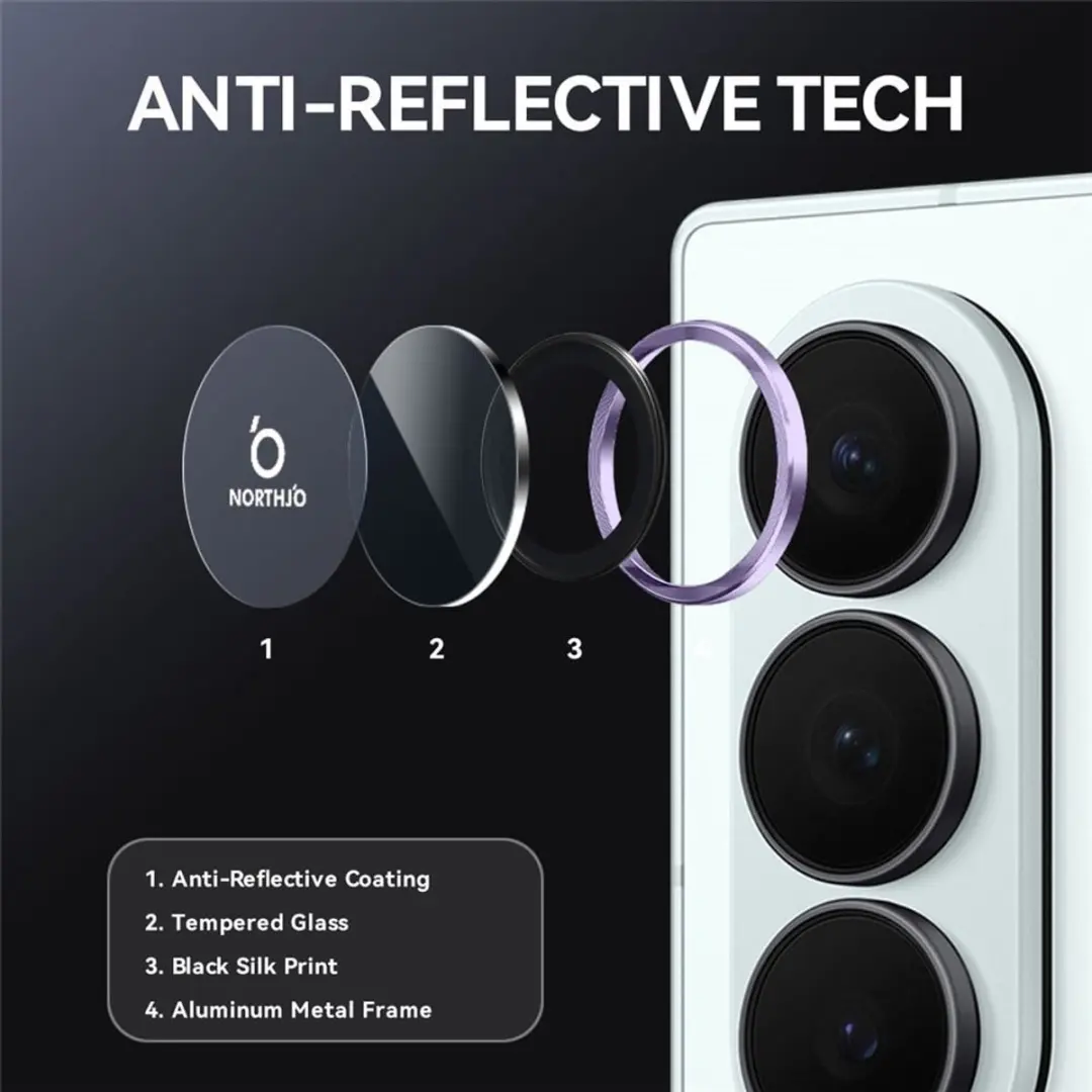NORTHJO Galaxy Z Fold 8 Ultra Camera Lens Protector - Paars - 8721389807340 - afbeelding 6 van 6