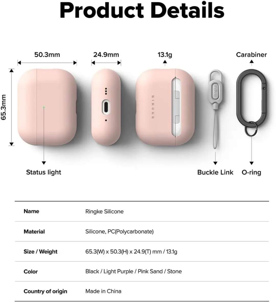 Ringke Silicone Hoesje Apple AirPods Pro 3 - Roze