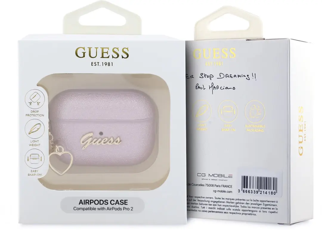 Guess AirPods Pro Hoesje - Metallic Script - Paars