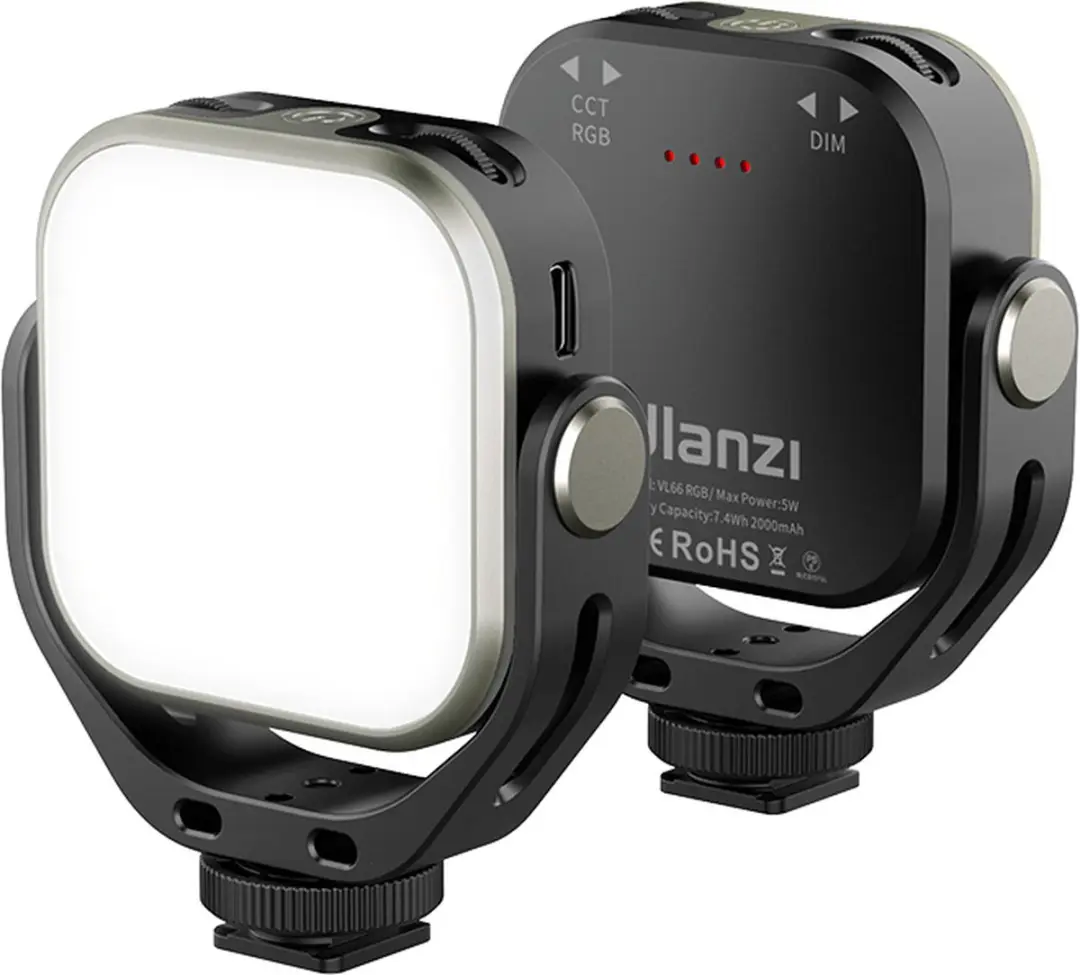 Ulanzi VL66 RGB Videolamp - 360 Kleuren - 2000mAh - Zwart
