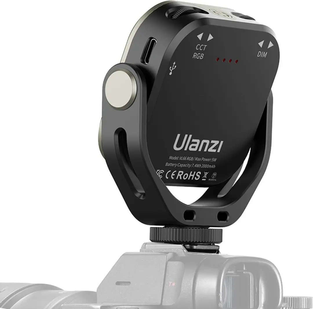 Ulanzi VL66 RGB Videolamp - 360 Kleuren - 2000mAh - Zwart