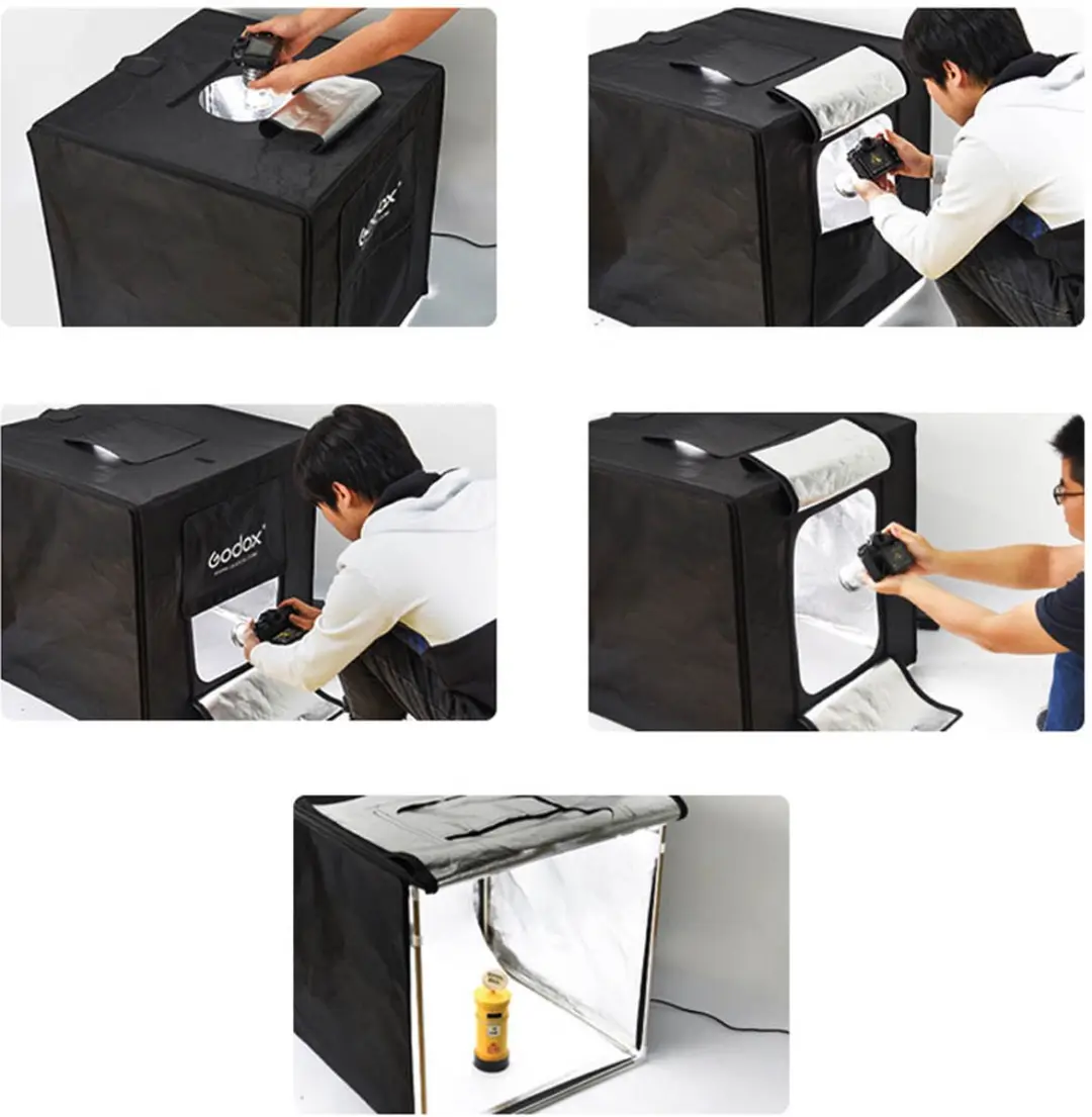 Godox LST60 Portable Triple Light LED Ministudio - 5600K - Zwart