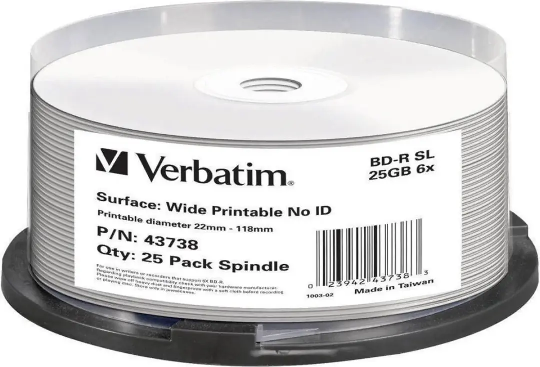 Verbatim BD-R SL 25GB 6x Wide Printable