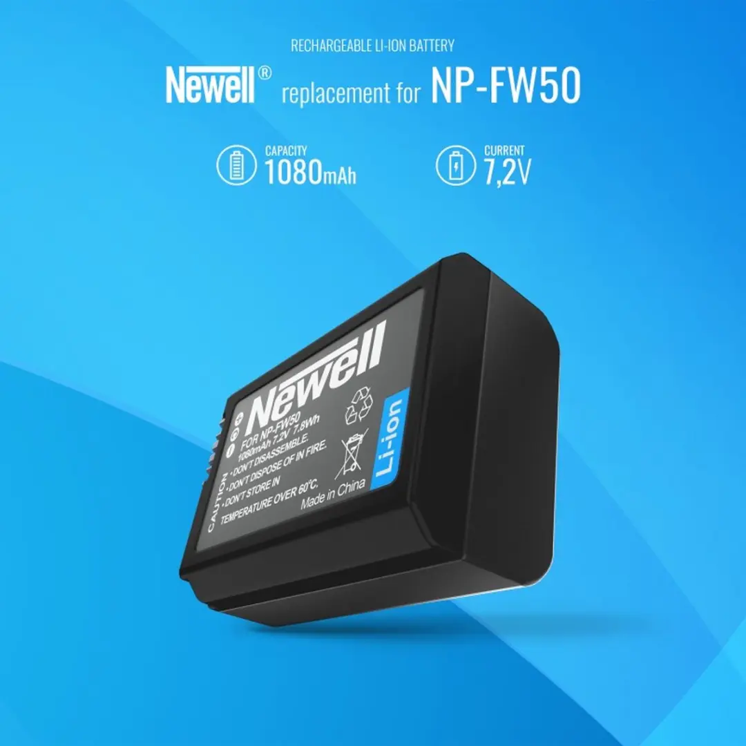 Newell DUAL-Channel Oplader Set - 2x NP-FW50 1080mAh - afbeelding 4 van 6