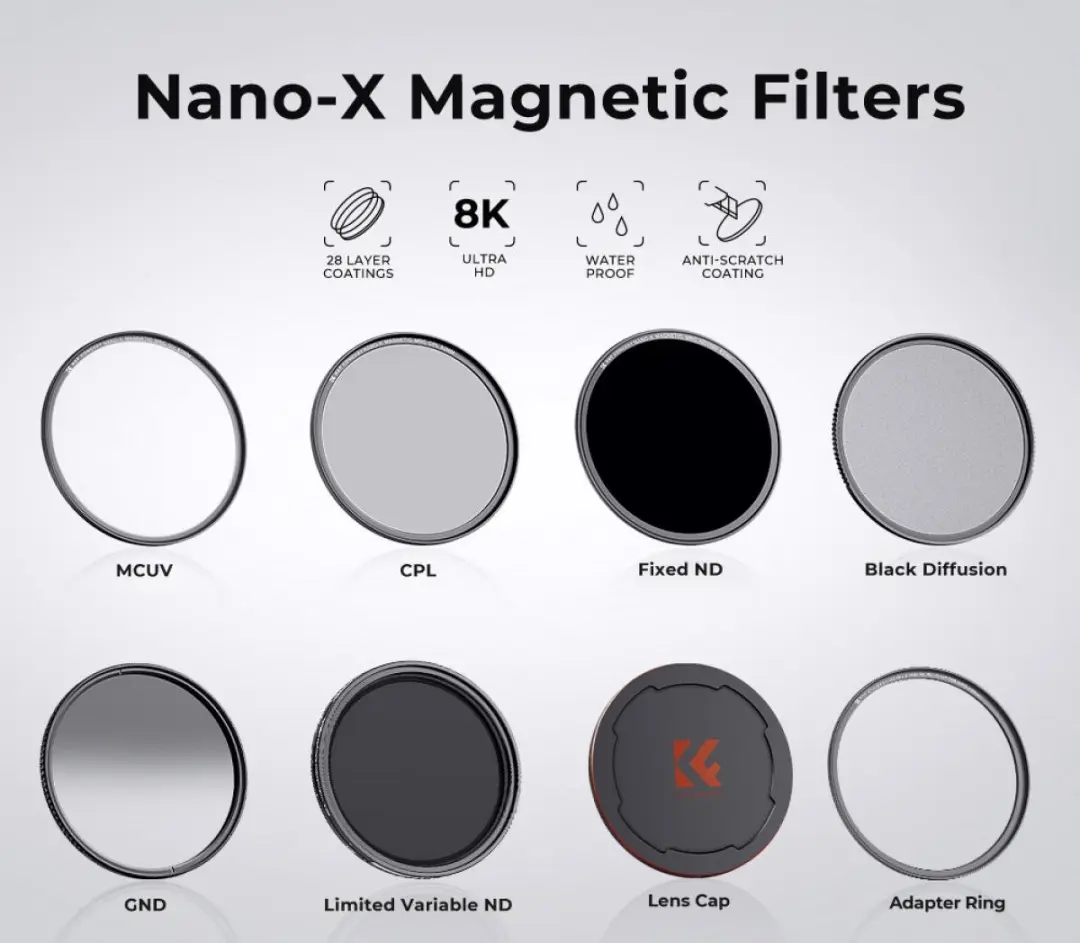 K&F Concept Magnetische Filterkit 72mm ND1000/CPL/UV - Zwart