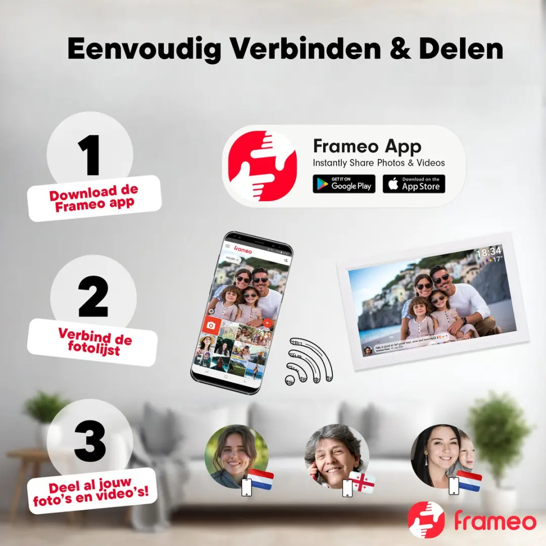 Denver Digitale Fotolijst PFF1503W 15.6" - Full HD - 16GB - Wit
