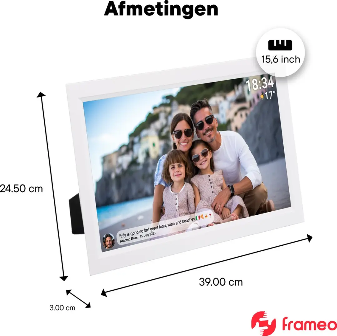 Denver Digitale Fotolijst PFF1503W 15.6" - Full HD - 16GB - Wit
