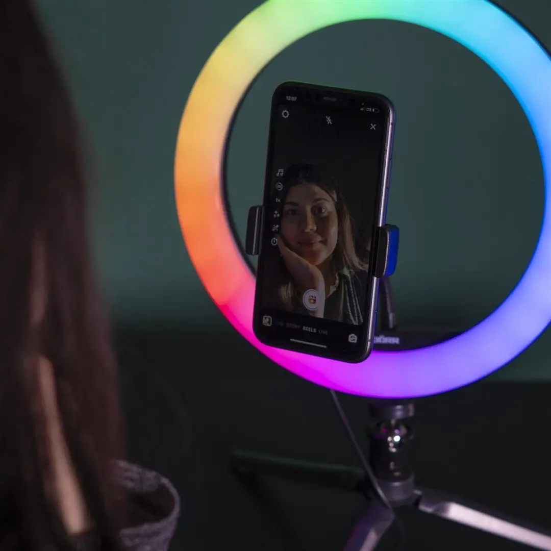 Dörr Vlogging Kit VL-26 RGB LED-ringlamp - Smartphonehouder - afbeelding 6 van 6
