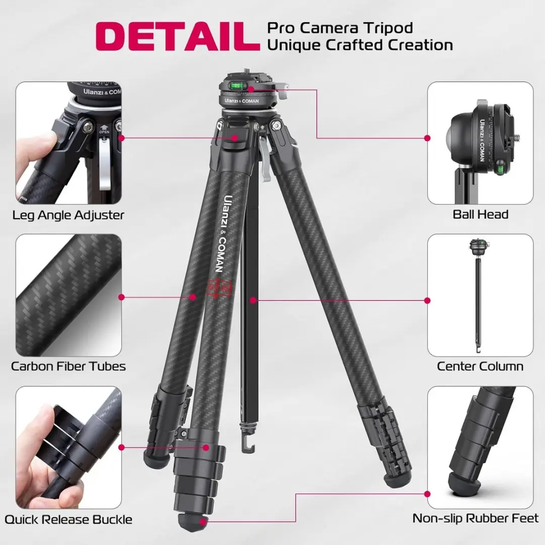 Ulanzi Zero Y Travel Statief - Carbon - Zwart