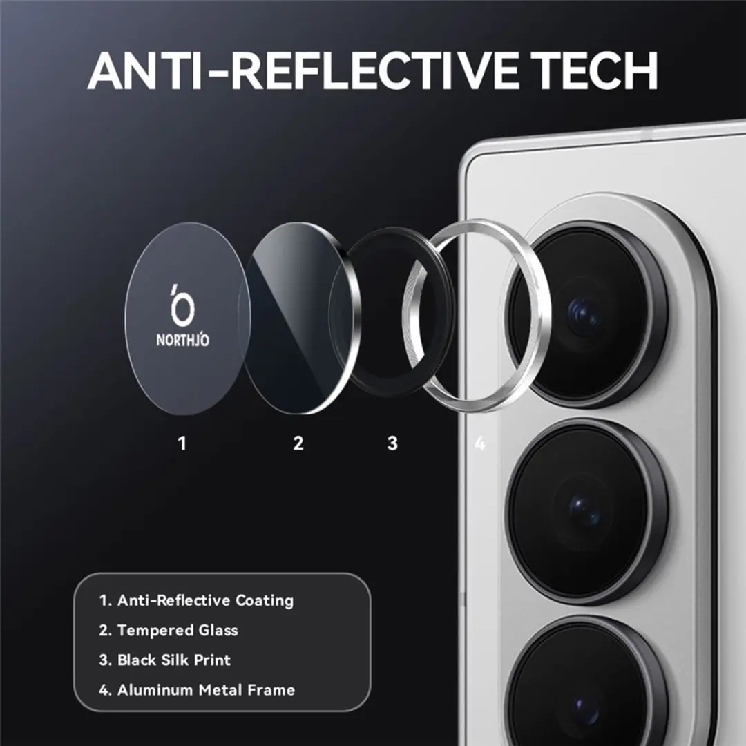 NORTHJO Galaxy Z Fold 8 Ultra Camera Lens Protector - Zilver - 8721389807333 - afbeelding 6 van 6