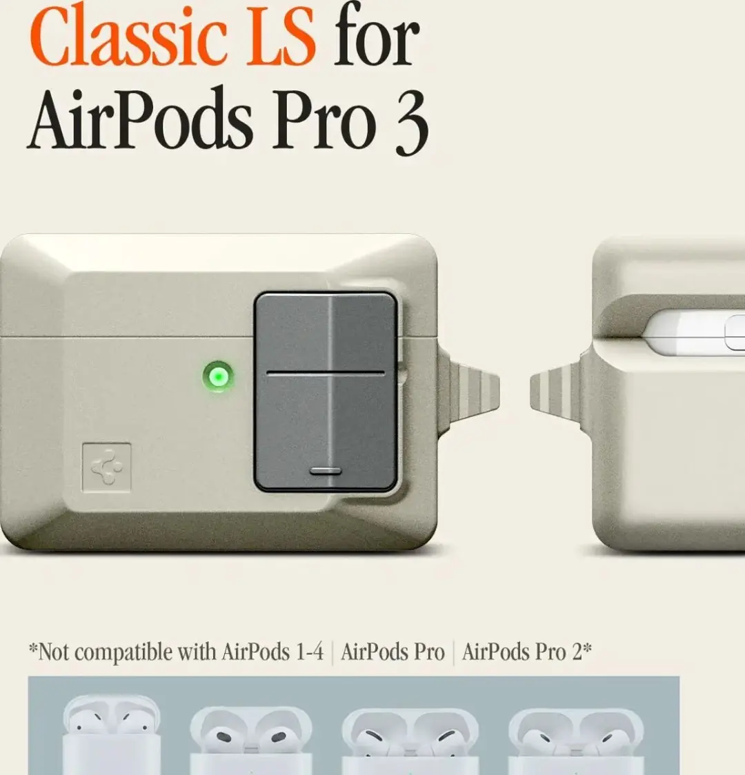 Spigen Classic LS ACS10978 Hoesje AirPods Pro 3 - Beige/Grijs
